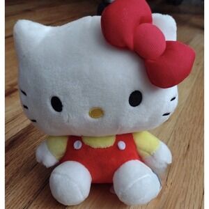 Classic Hello Kitty 6" Plush Red Overalls